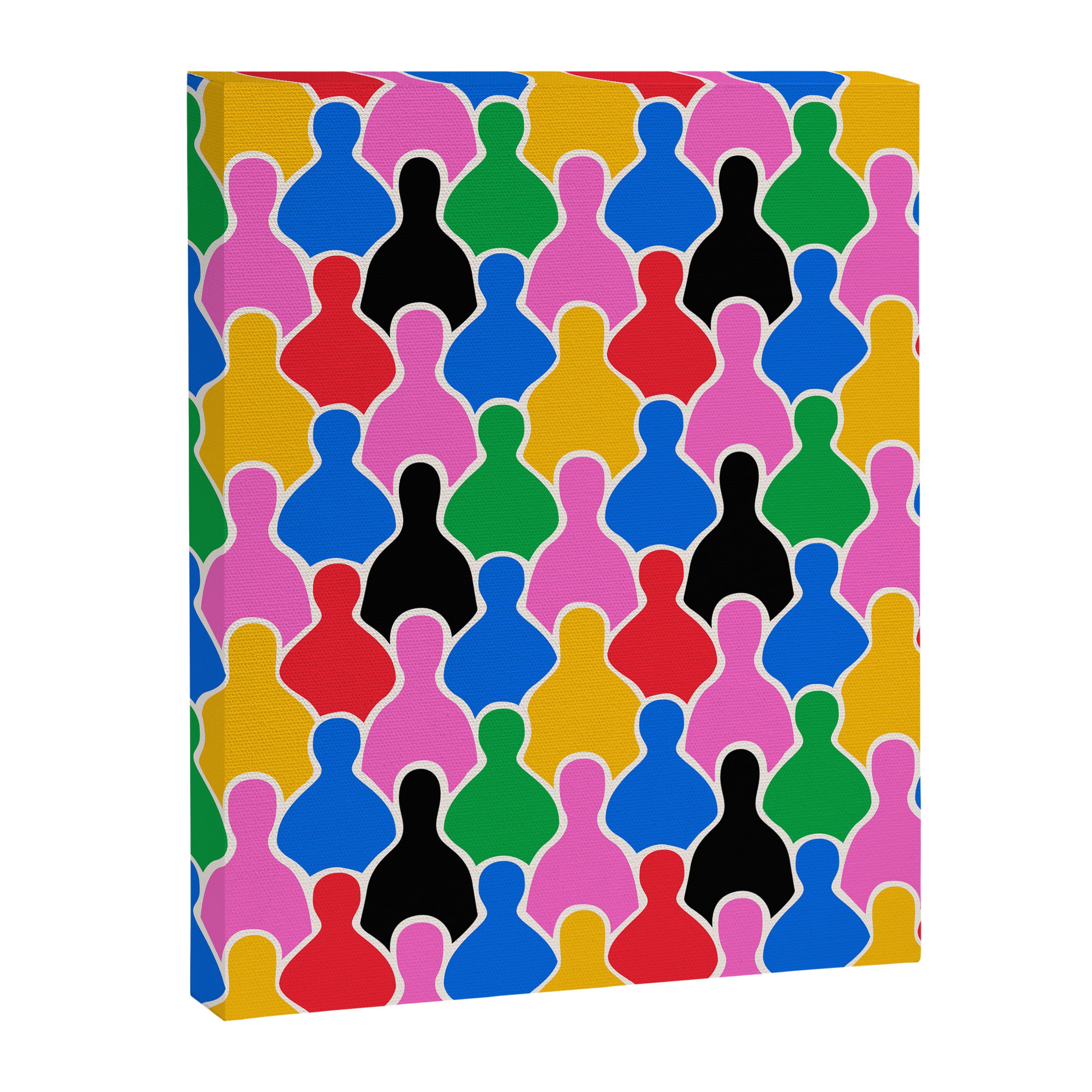 Colorful diverse people crowd art pattern Canvas Print Gallery Image 8