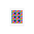 Colorful diverse people crowd art pattern Art Print Gallery Image 1