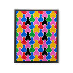 Colorful diverse people crowd art pattern Framed Canvas Print Gallery Image 8