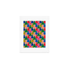 Colorful diverse people crowd art pattern Art Print Gallery Image 1