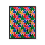 Colorful diverse people crowd art pattern Framed Canvas Print Gallery Image 8