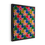 Colorful diverse people crowd art pattern Framed Canvas Print Gallery Image 2