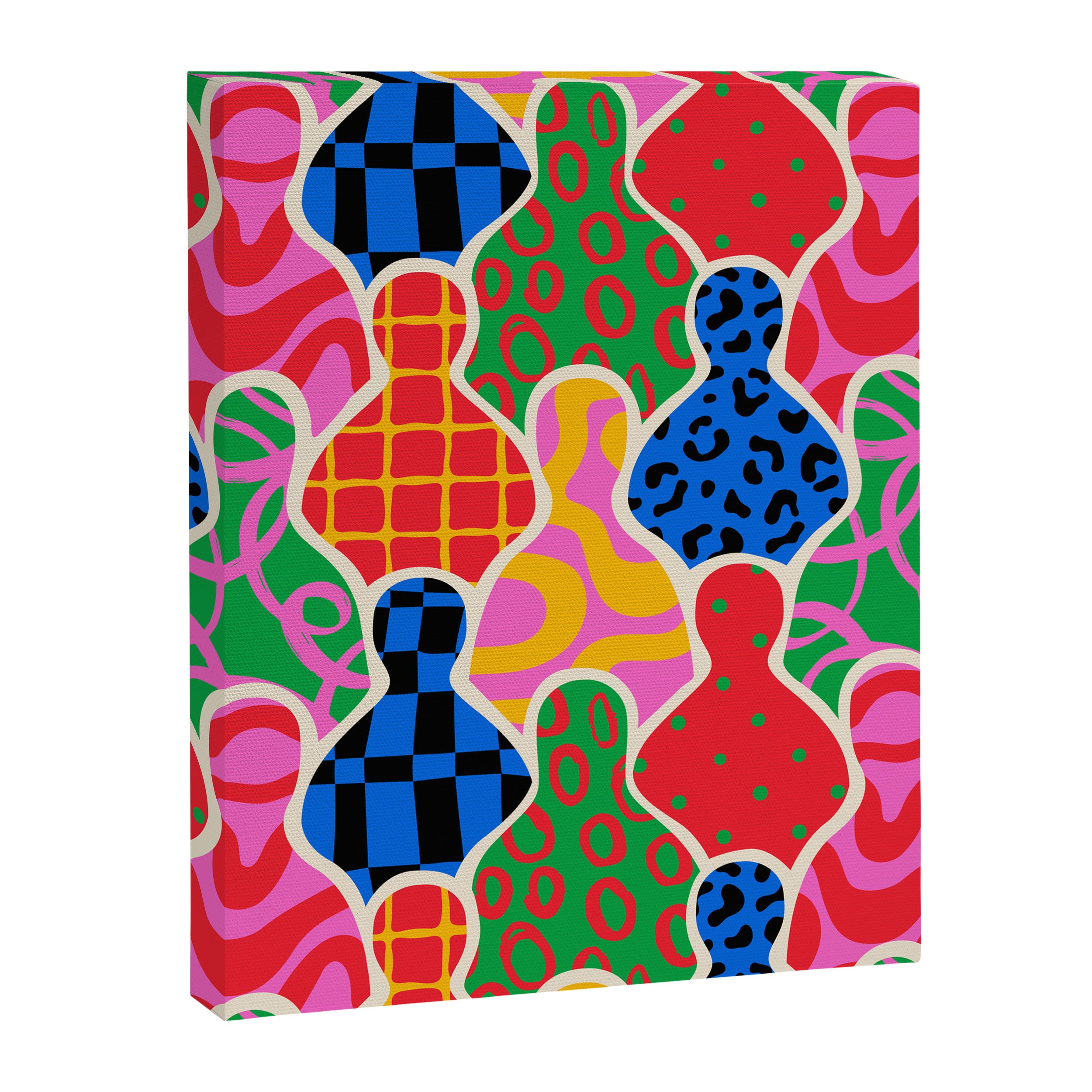 Colorful diverse people crowd collage pattern Canvas Print Gallery Image 8
