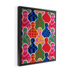 Colorful diverse people crowd collage pattern Framed Canvas Print Gallery Image 2