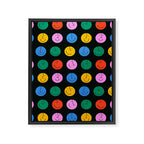 Colorful diverse people face cartoon pattern Framed Canvas Print Gallery Image 8