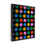 Colorful diverse people face cartoon pattern Framed Canvas Print Gallery Image 2