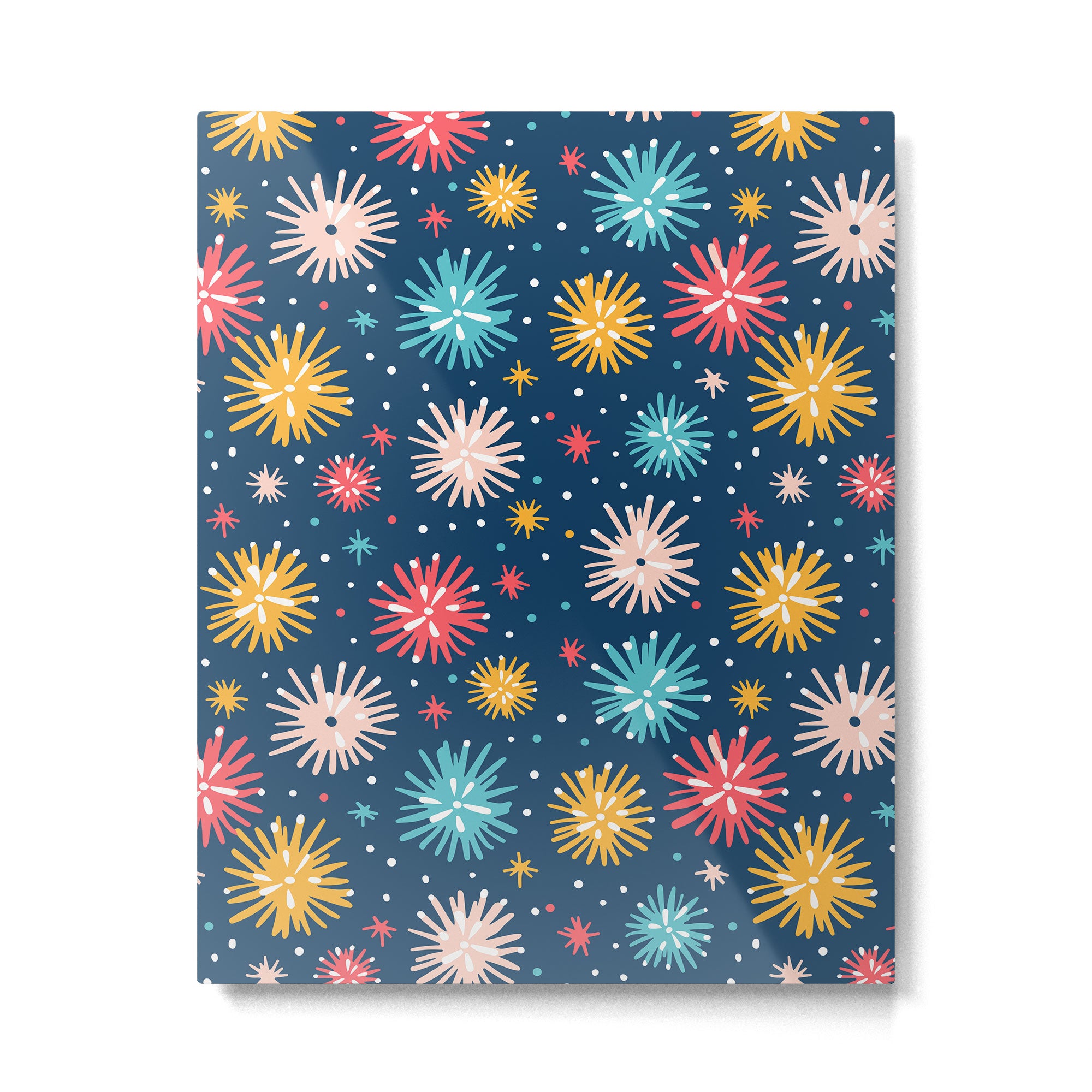 Colorful firework explosion party sky pattern Metal Print Gallery Image 6