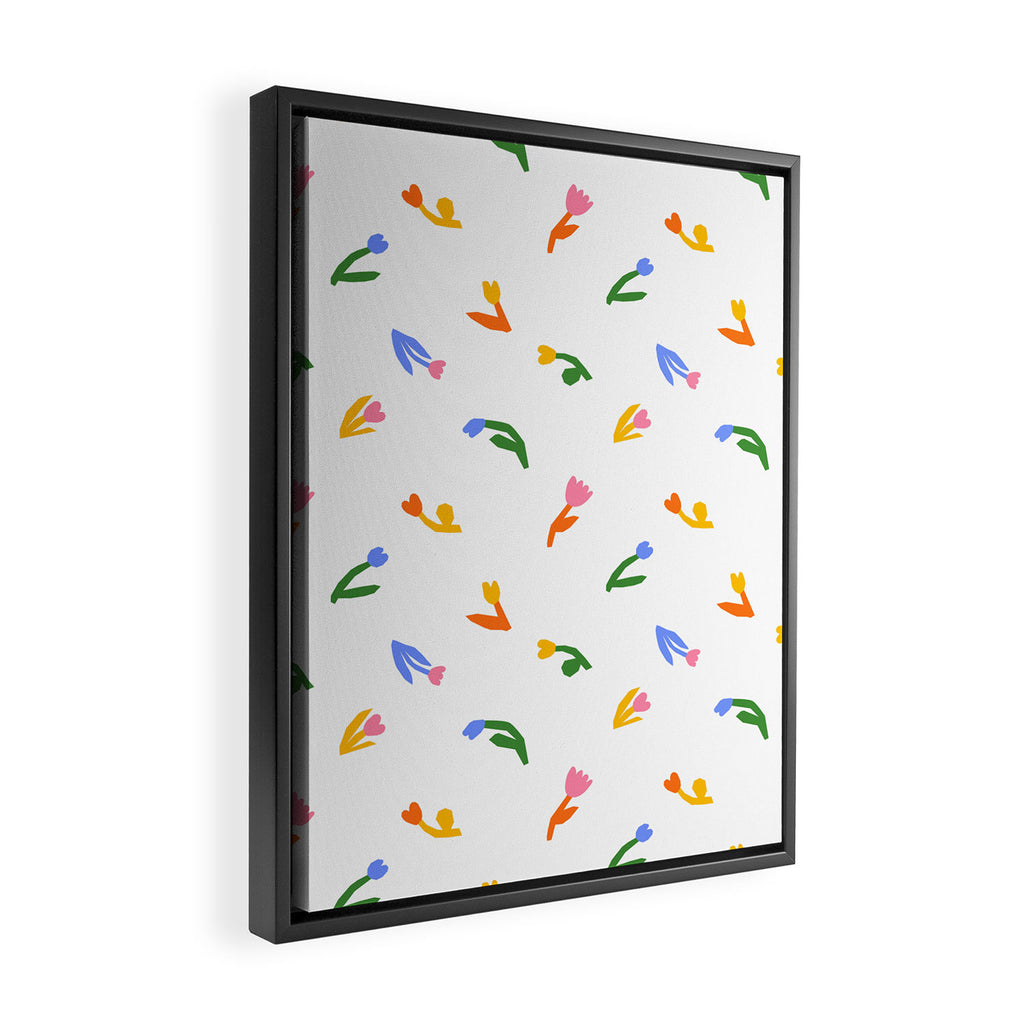 Colorful flower art patterm Framed Canvas Print Gallery Image 2
