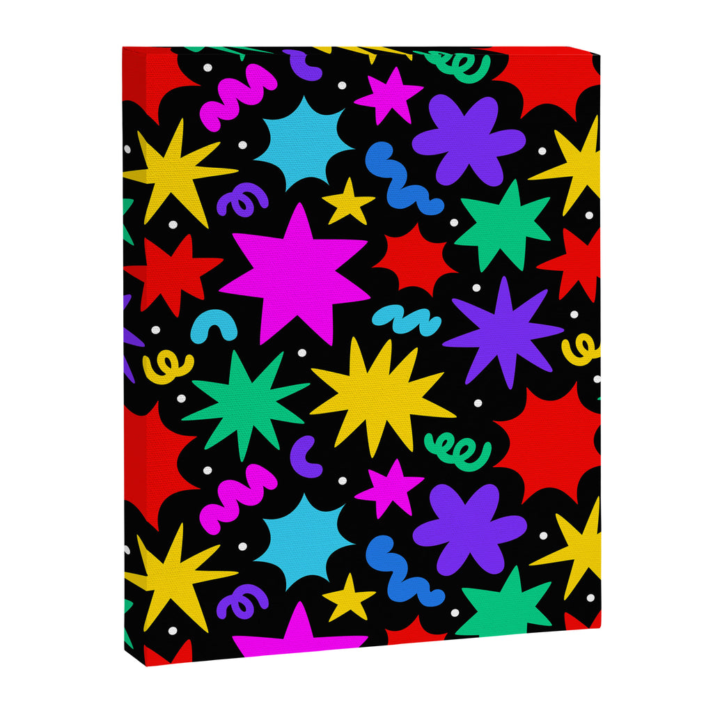 Colorful fun abstract star shape pattern Canvas Print Gallery Image 8