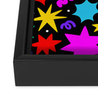 Colorful fun abstract star shape pattern Framed Canvas Print Gallery Image 3