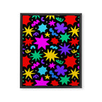 Colorful fun abstract star shape pattern Framed Canvas Print Gallery Image 8