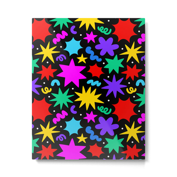 Colorful fun abstract star shape pattern Metal Print Gallery Image 1