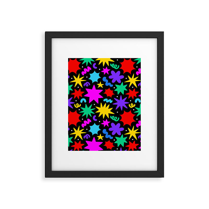 Colorful fun abstract star shape pattern Framed Art Print Gallery Image 6