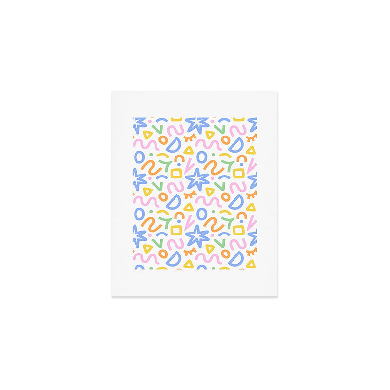 Colorful fun doodle art pattern Art Print Gallery Image 1