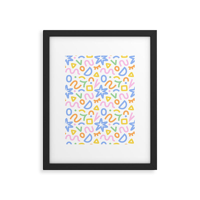 Colorful fun doodle art pattern Framed Art Print Gallery Image 6