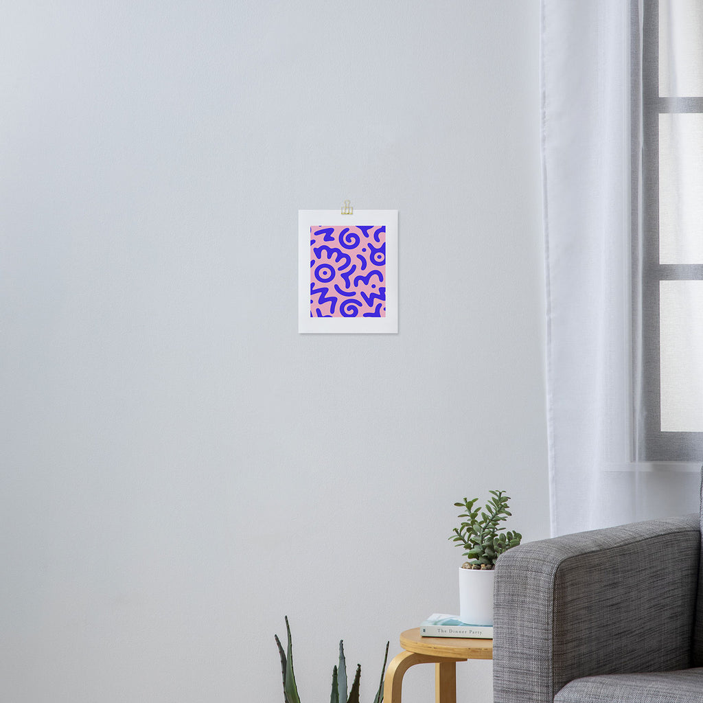 Colorful fun doodle symbol art pattern Art Print Gallery Image 3
