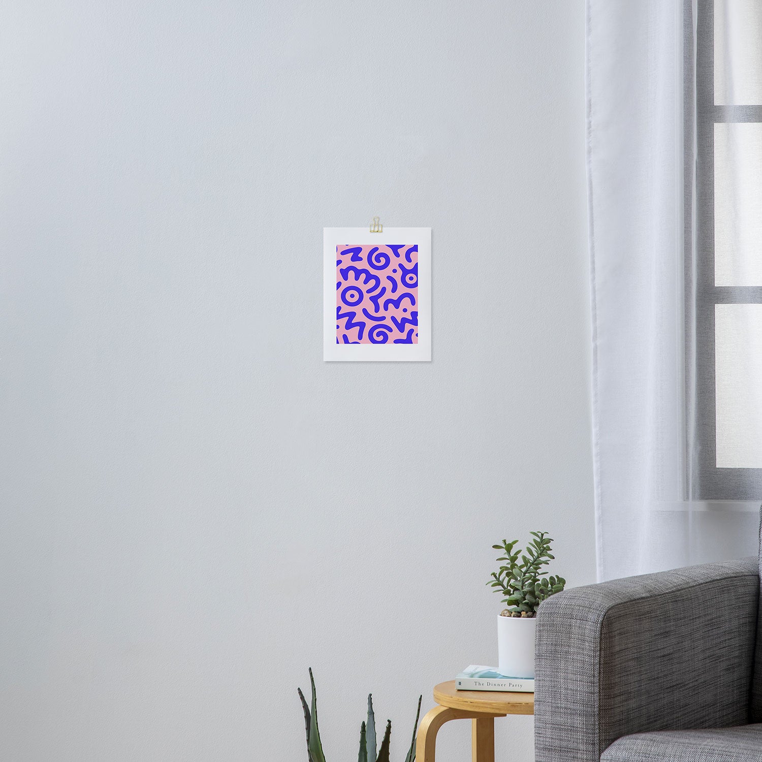 Colorful fun doodle symbol art pattern Art Print Gallery Image 3