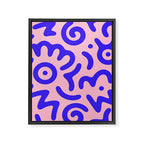 Colorful fun doodle symbol art pattern Framed Canvas Print Gallery Image 8
