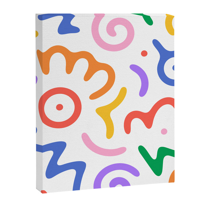 Colorful fun doodle symbol art pattern Canvas Print Gallery Image 1