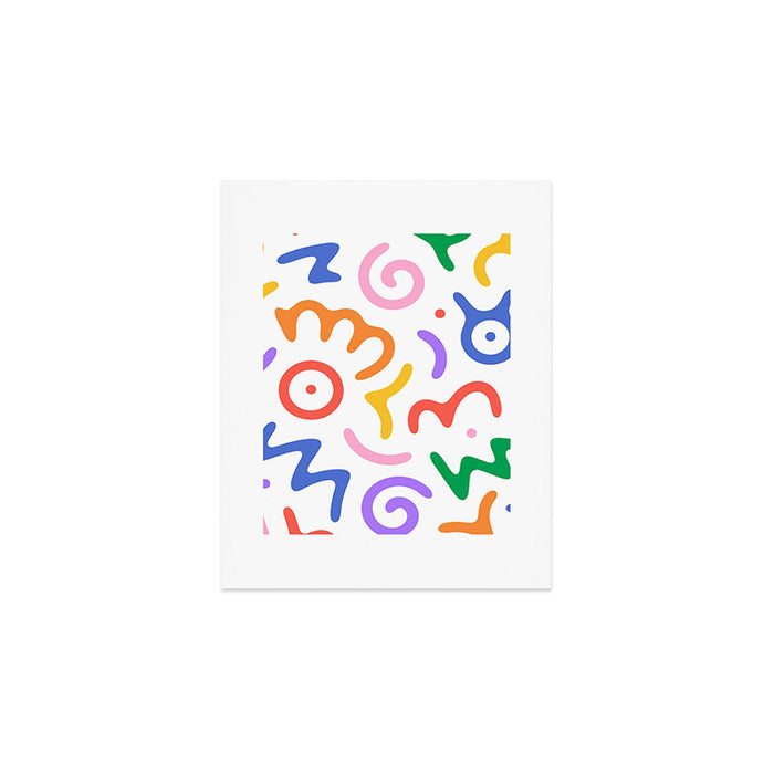 Colorful fun doodle symbol art pattern Art Print Gallery Image 1