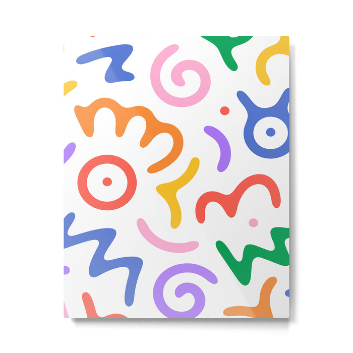 Colorful fun doodle symbol art pattern Metal Print Gallery Image 1