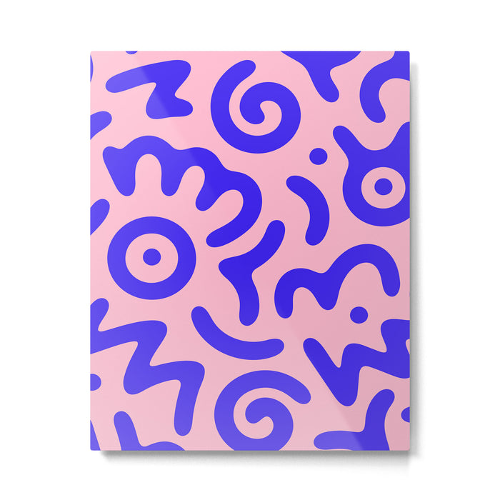 Colorful fun doodle symbol art pattern Metal Print Gallery Image 1
