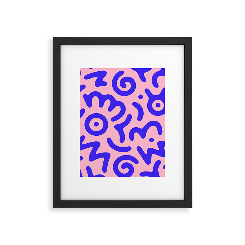 Colorful fun doodle symbol art pattern Framed Art Print Gallery Image 6
