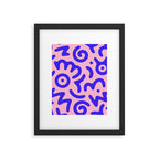 Colorful fun doodle symbol art pattern Framed Art Print Gallery Image 6