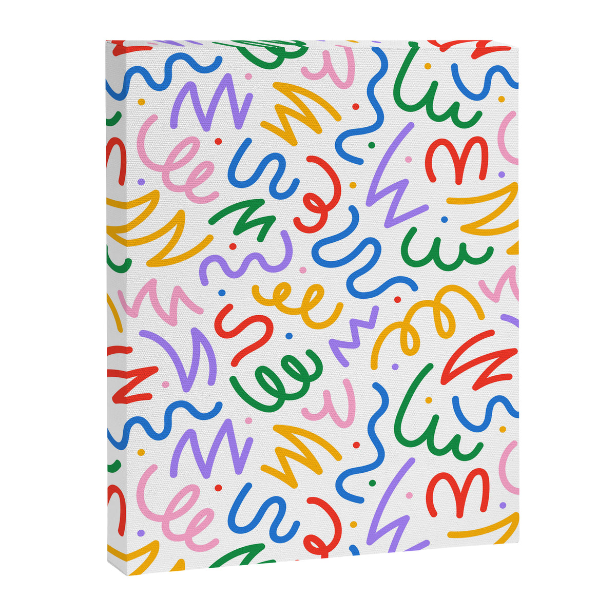Colorful fun line doodle art pattern Canvas Print Gallery Image 8