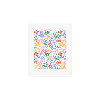 Colorful fun line doodle art pattern Art Print Gallery Image 1