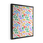 Colorful fun line doodle art pattern Framed Canvas Print Gallery Image 2