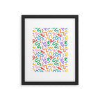 Colorful fun line doodle art pattern Framed Art Print Gallery Image 6
