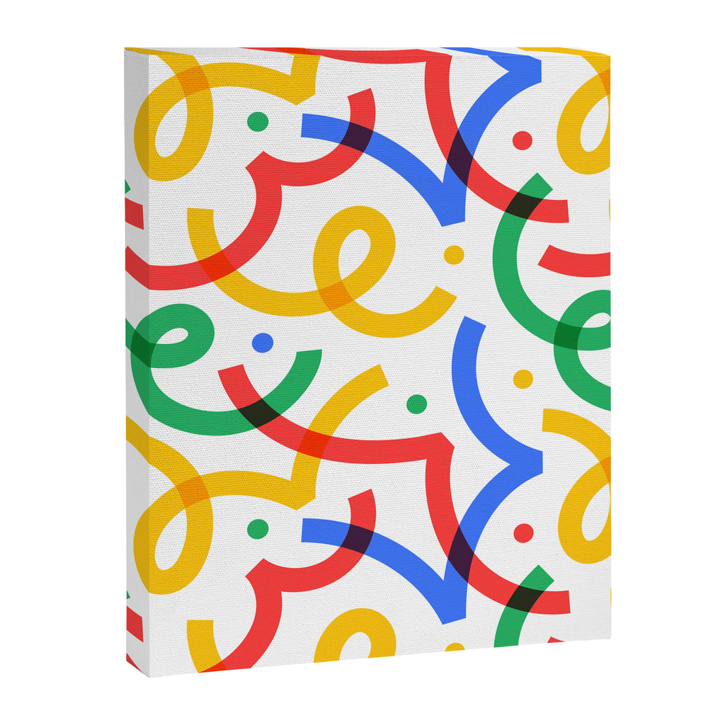 Colorful fun line doodle art pattern Canvas Print Gallery Image 8