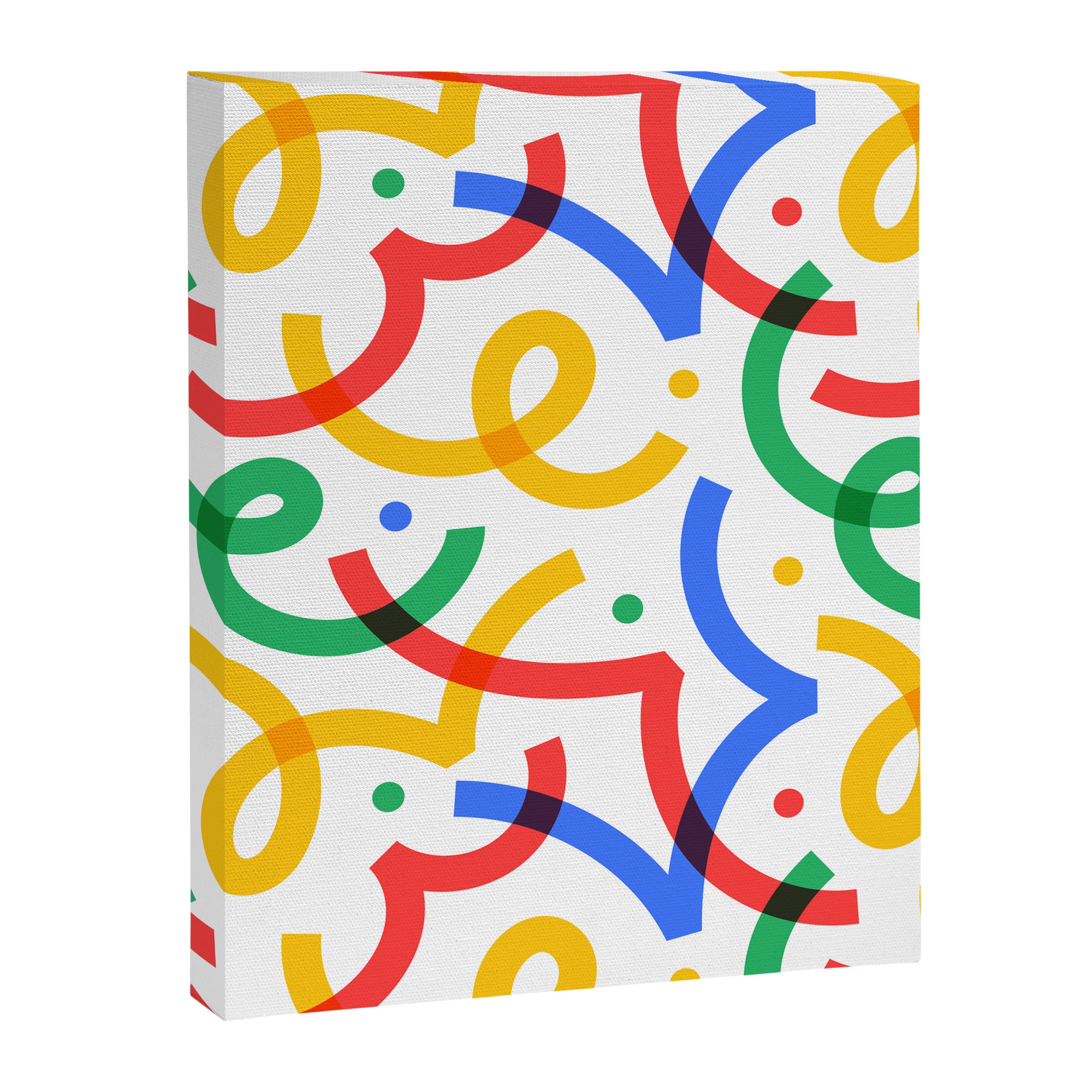 Colorful fun line doodle art pattern Canvas Print Gallery Image 8