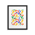 Colorful fun line doodle art pattern Framed Art Print Gallery Image 6