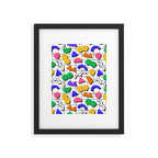 Colorful fun retro shape art pattern Framed Art Print Gallery Image 6