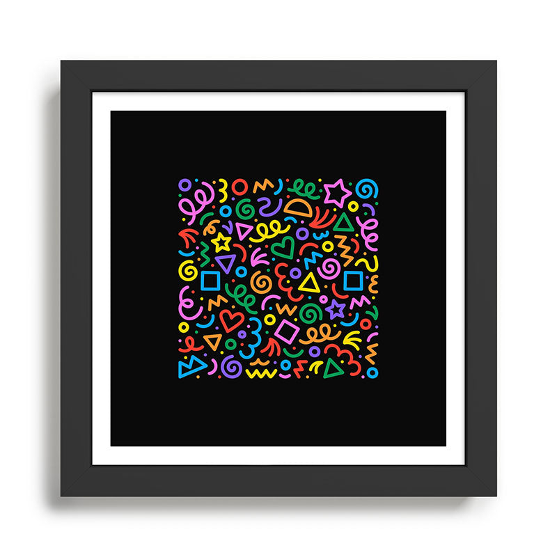 Colorful fun squiggle doodle art  Framed Art Print Gallery Image 1