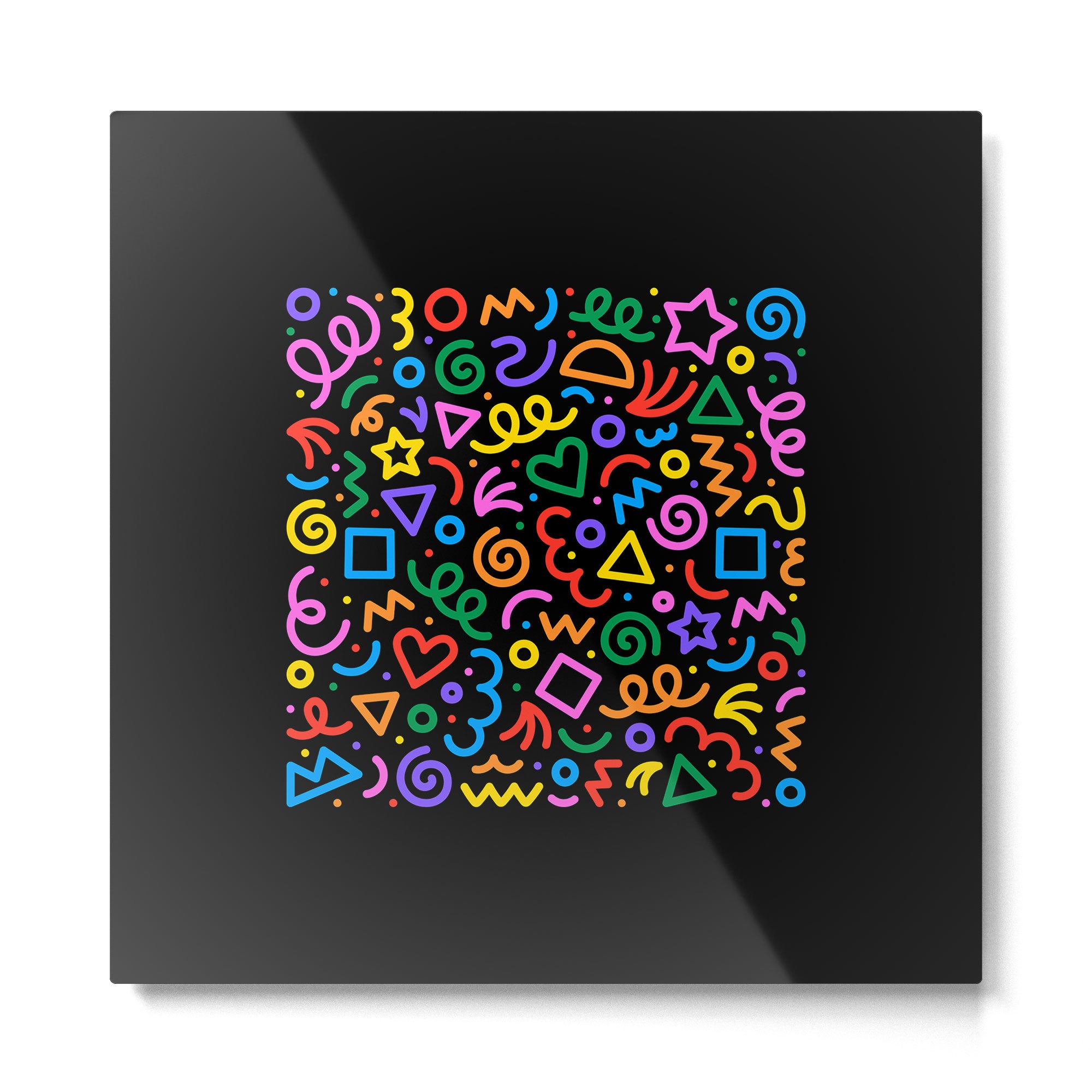 Colorful fun squiggle doodle art  Metal Print Gallery Image 2