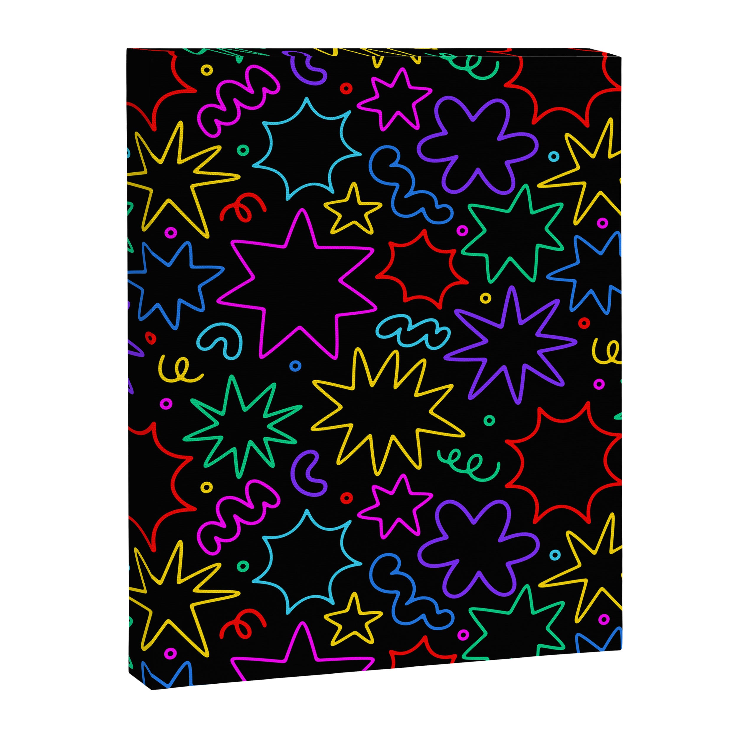 Colorful fun star doodle pattern Canvas Print Gallery Image 8