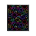 Colorful fun star doodle pattern Framed Canvas Print Gallery Image 8