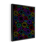 Colorful fun star doodle pattern Framed Canvas Print Gallery Image 2