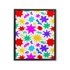 Colorful fun star doodle pattern Framed Canvas Print Gallery Image 8