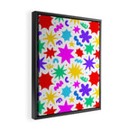 Colorful fun star doodle pattern Framed Canvas Print Gallery Image 2