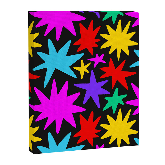 Colorful fun star shape art pattern Canvas Print Gallery Image 1