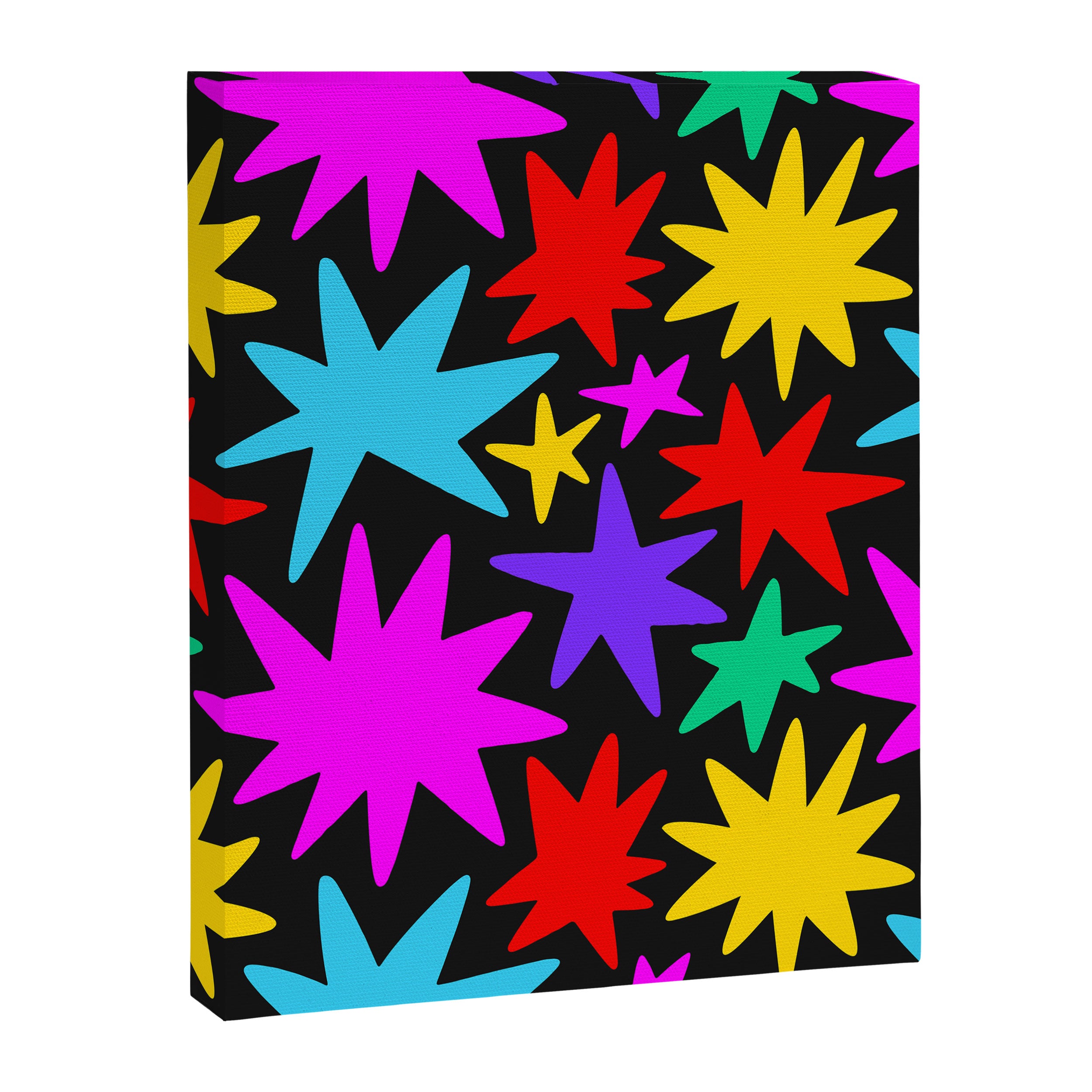 Colorful fun star shape art pattern Canvas Print Gallery Image 8