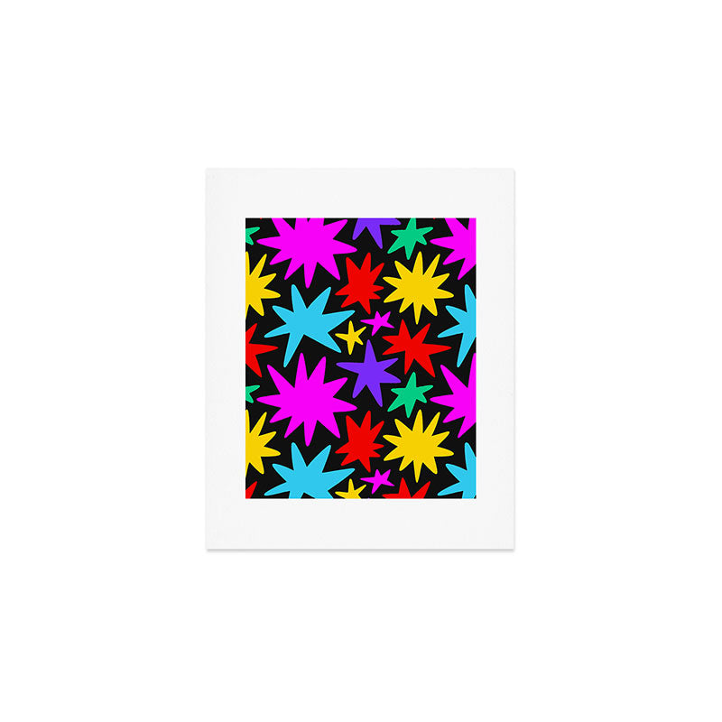 Colorful fun star shape art pattern Art Print Gallery Image 1