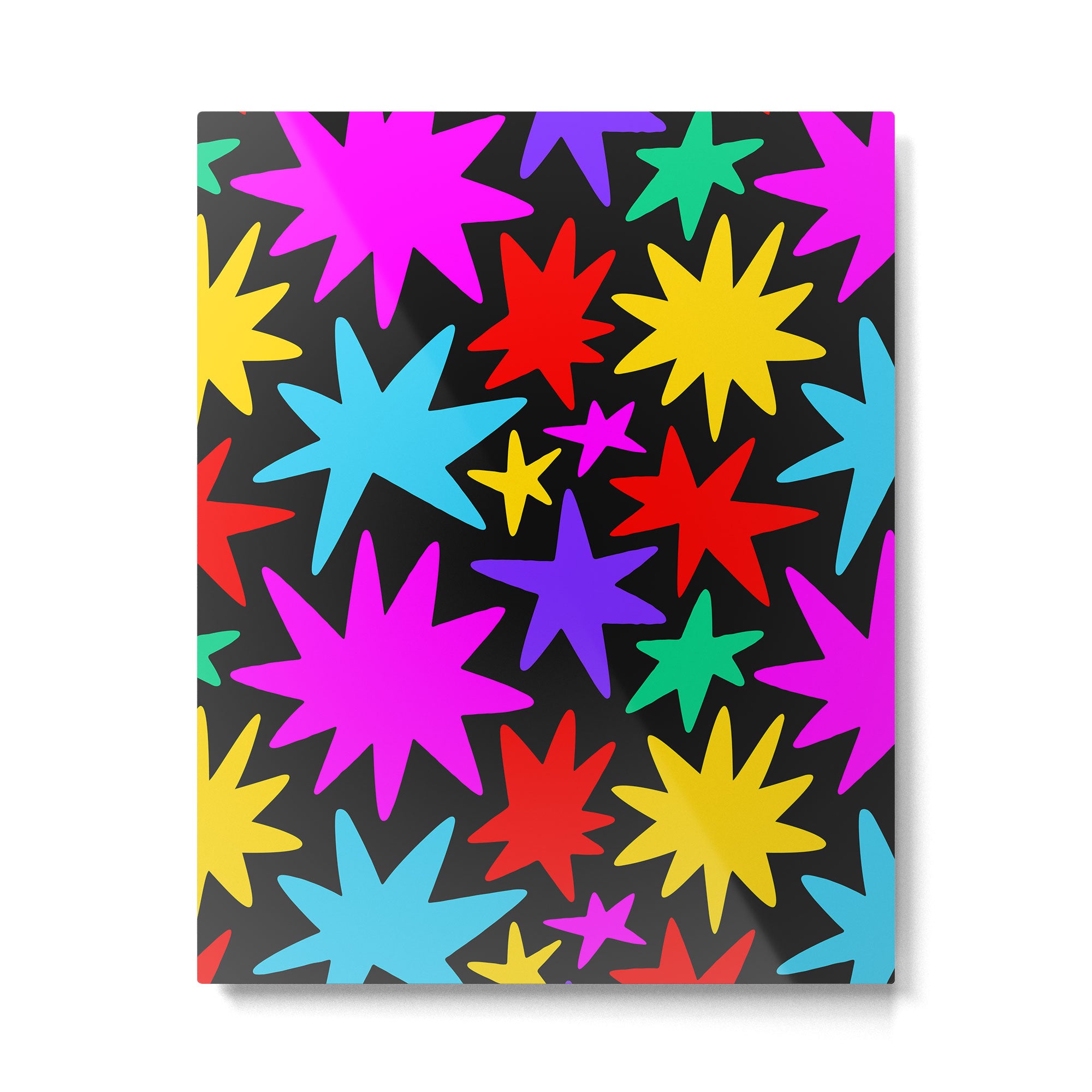 Colorful fun star shape art pattern Metal Print Gallery Image 6