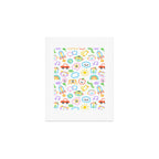Colorful funny kid doodle art pattern Art Print Gallery Image 1