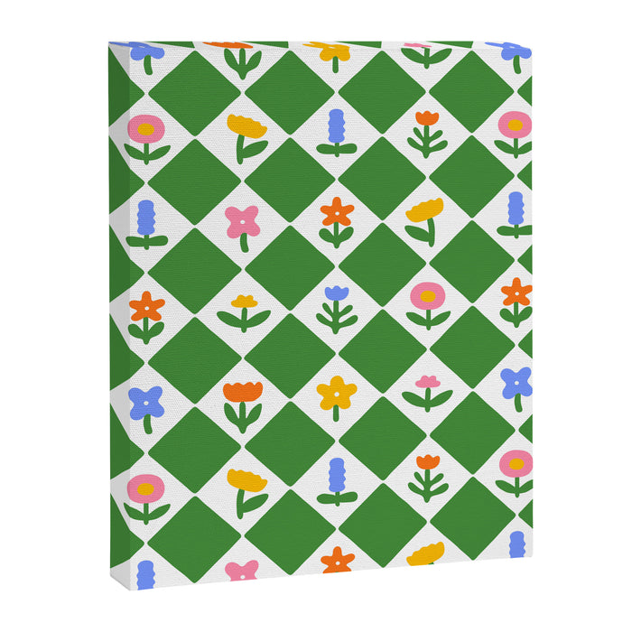 Colorful geometric flower art pattern Canvas Print Gallery Image 1