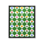 Colorful geometric flower art pattern Framed Canvas Print Gallery Image 8